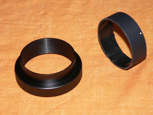 レンズアダプターのカット部品